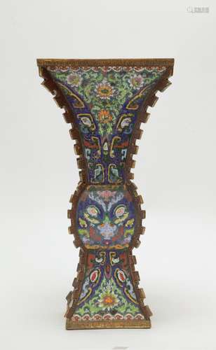 Qing Period Chinese Cloisonne Gu Vase