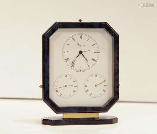 Asprey Table Clock w/ Lapis Frame