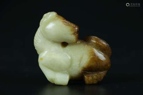 Qing Dynasty Chinese Carved Jade Beast