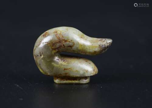 Han Dynasty or Earlier Carved Jade Belt Hook