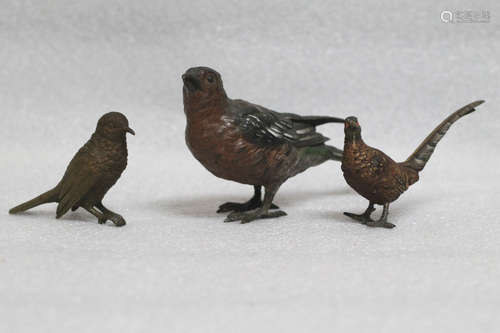 Three Vienna Bronze Birds