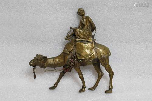 Arabic Bronze Man Ride on Camel