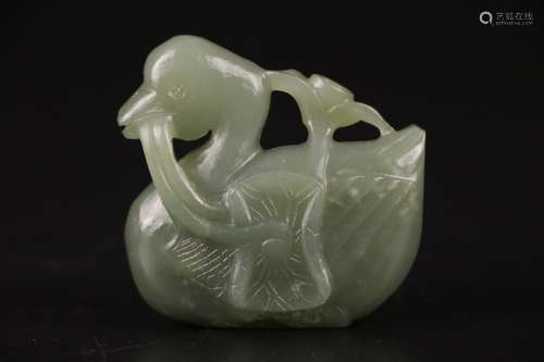 Late Qing Chinese Jade Carved of a Goose