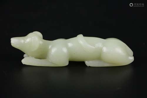 Qing Dynasty Chinese Carved Jade Dog