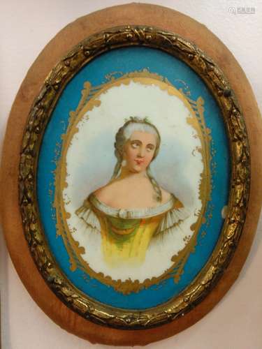 European Porcelain Plaque w/ Frame