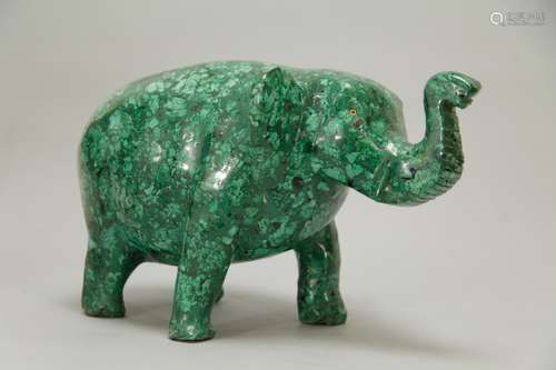 Malachite Carved Elephant