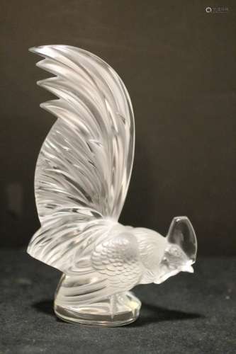 Lalique Glass Rooster, Marked
