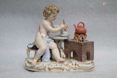 Meissen Porcelain Figure of Child Chocolatier