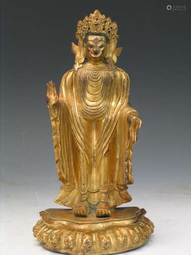 Chinese gilt bronze buddha