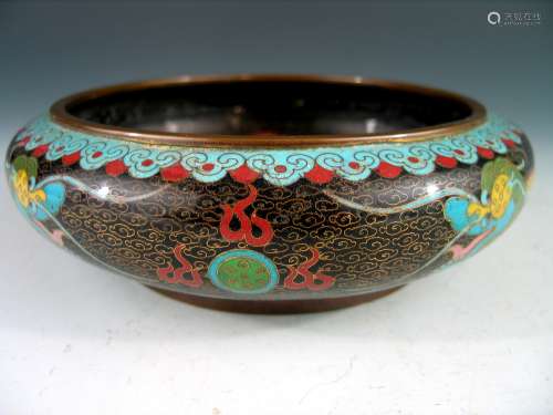 Chinese cloisonne brush washer, Ming mark.