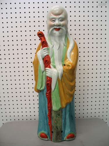 Chinese famille rose porcelain figure of Shoulao.