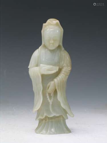Chinese jade carving of Guanyin.