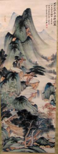 Chinese scroll of water color painting.