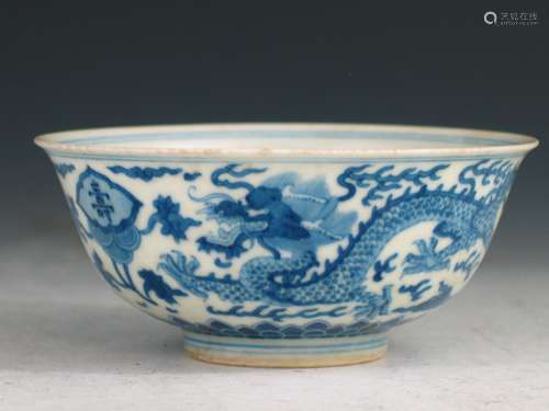 Chinese blue and white porcelain bowl, Daoguang mark.