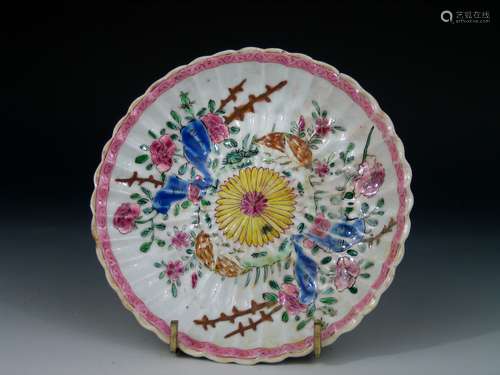 Antique Chinese Export Famille Rose Porcelain Plate,