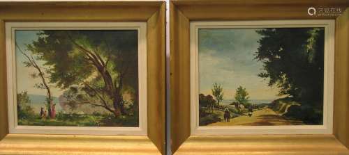 Two oil on canvas paintings, signed 