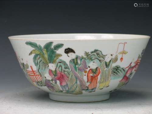 Chinese famille rose porcelain bowl, Guangxu mark.