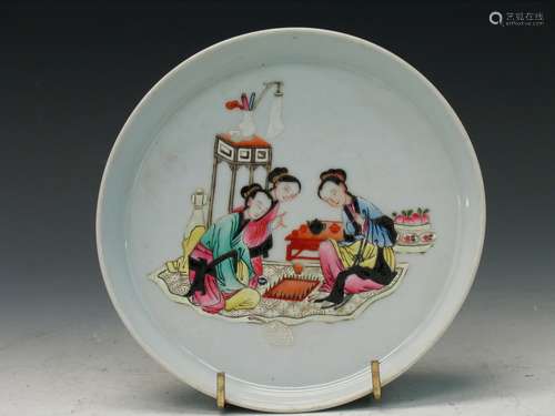 Chinese famille rose porcelain plate, Yongzheng mark.