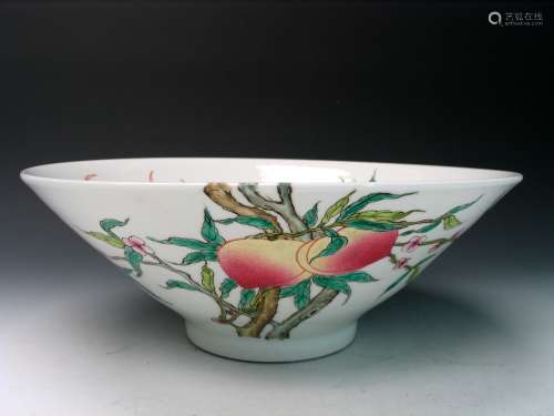 Big Chinese Famille Rose Porcelain Bowl, Yongzheng