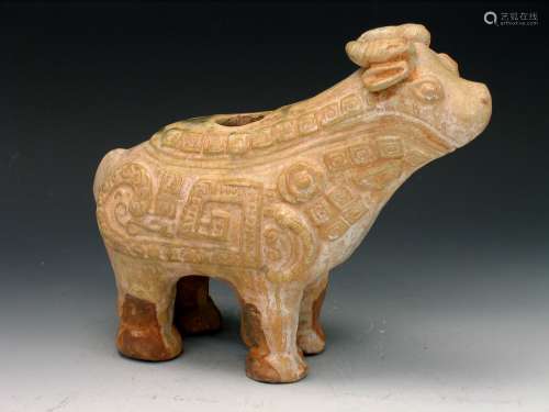 Chinese earthware figure of a goat