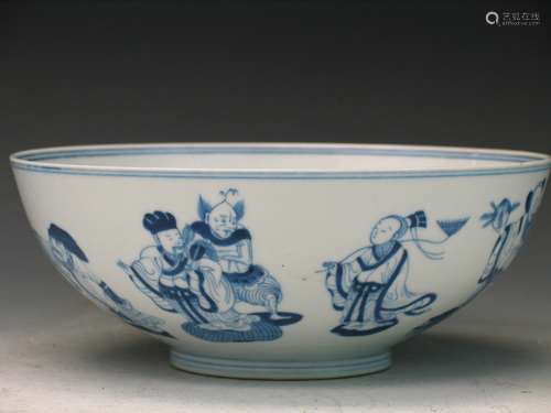 Chinese blue and white porcelain bowl, Guangxu mark.