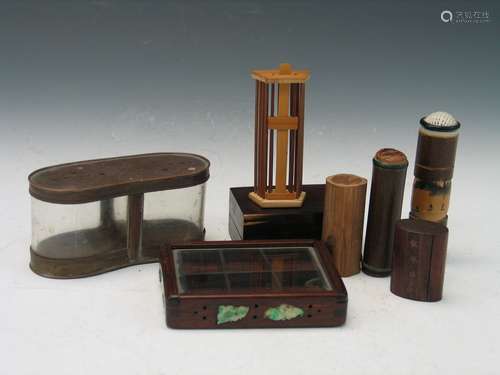 Group of Chinese cricket containers