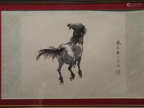 Chinese ink painting on paper, attributed to Xu Bei