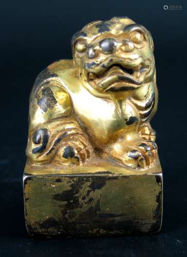 Chinese gilt bronze seal
