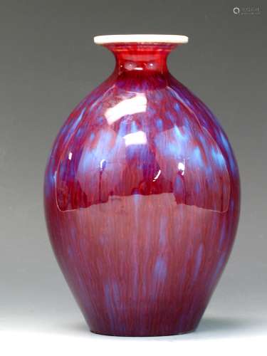 Chinese flambe porcelain vase.