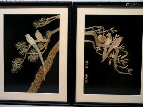 Two Chinese embroidery panels.