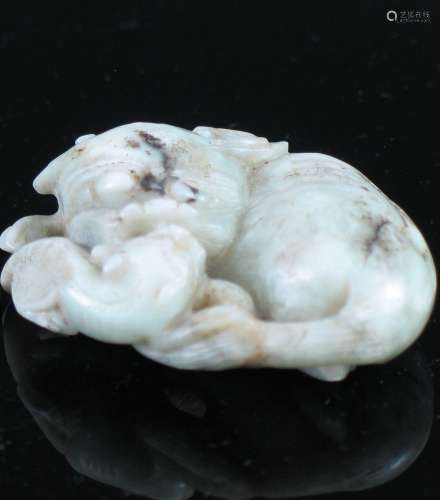 Chinese jade carving of a beast.