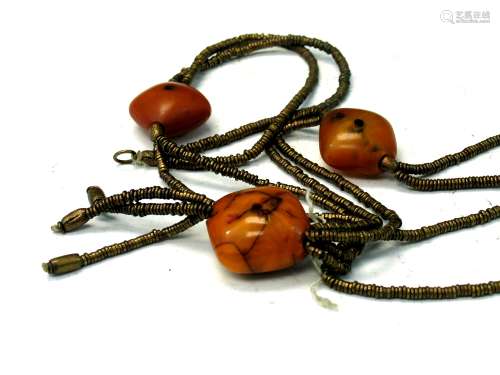 Amber beads necklace.
