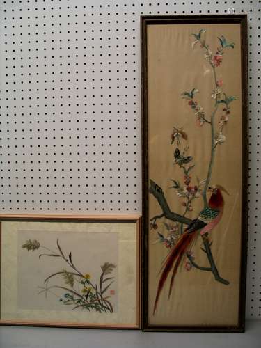 Two Chinese embroidery panels.