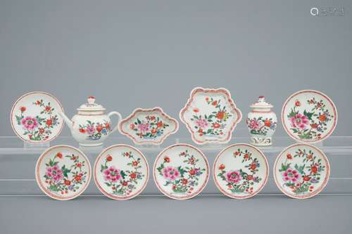 A Chinese famille rose children's part tea service, Qianlong, 18th C.