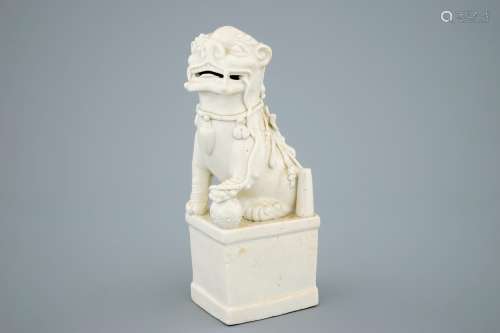 A Chinese Dehua blanc de Chine model of a lion, Kangxi