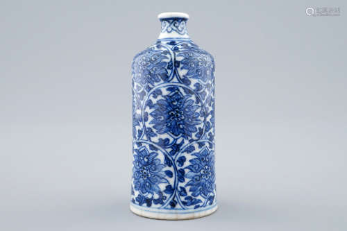 A Chinese blue an white snuff bottle, Yongzheng mark and of the period