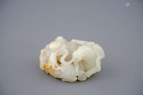 A Chinese white jade carving of a 