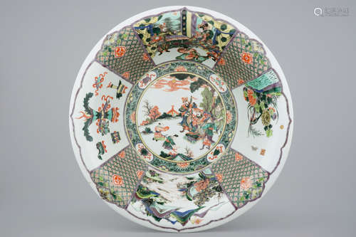 A very large Chinese famille verte bowl, 19/20th C.