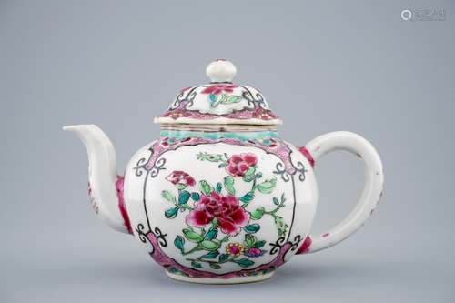 A Chinese famille rose teapot and cover, Yongzheng/Qianlong