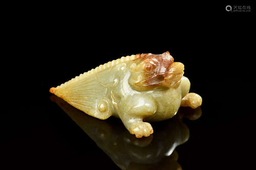 JADE CARVED 'MYTHICAL BEAST' FIGURE