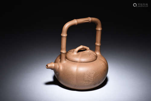 YIXING ZISHA 'MELON' TEAPOT