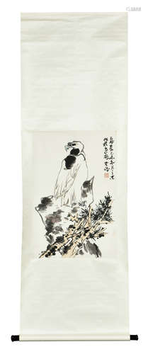 LI KUCHAN: INK AND COLOR ON PAPER PAINTING 'EAGLE'