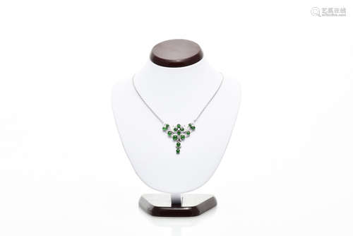 JADEITE PENDANT AND NECKLACE WITH GIA CERTIFICATE