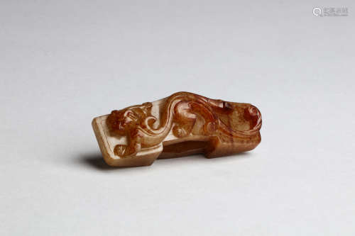 JADE CARVED 'CHILONG' SWORD GUARD