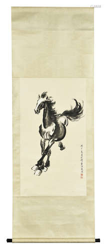 XU BEIHONG: INK ON PAPER PAINTING 'HORSE'