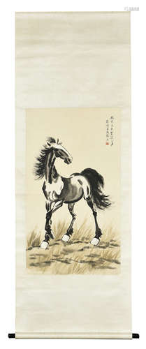 XU BEIHONG: INK ON PAPER PAINTING 'HORSE'