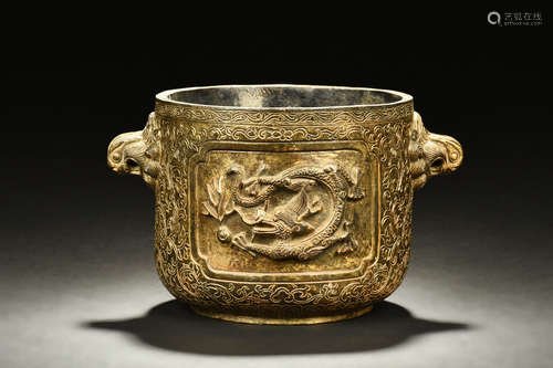 BRONZE CAST 'DRAGONS' CENSER