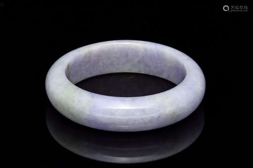 PURPLE JADEITE ROUND BANGLE WITH CERTIFICATE