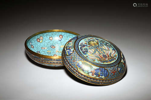 CLOISONNE ENAMELED COVER BOX