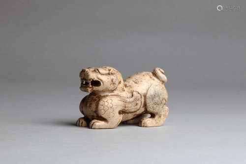 JADE CARVED 'MYTHICAL BEAST' FIGURE